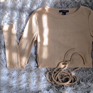 Glitter gold Long sleeve Crop Top